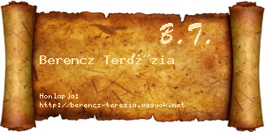 Berencz Terézia névjegykártya